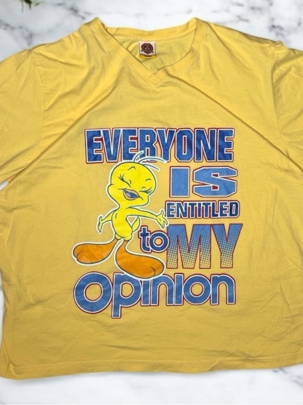Vintage Y2K Tweety Bird Looney Tunes Graphic T Shirt Warner Bros Large